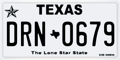 TX license plate DRN0679
