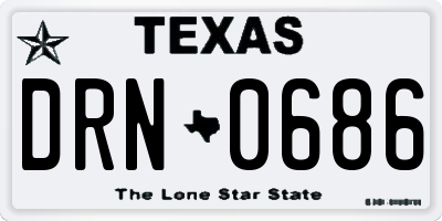 TX license plate DRN0686