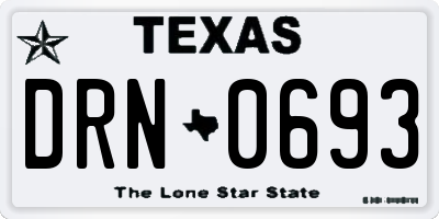 TX license plate DRN0693