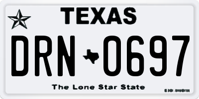 TX license plate DRN0697