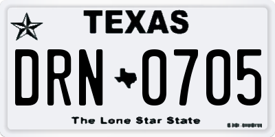 TX license plate DRN0705