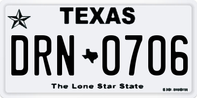 TX license plate DRN0706