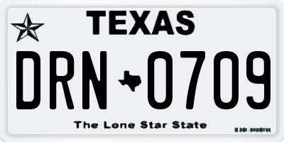 TX license plate DRN0709