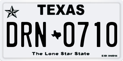 TX license plate DRN0710
