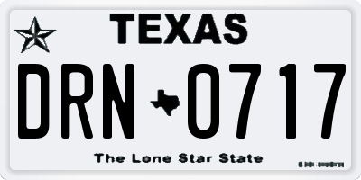 TX license plate DRN0717