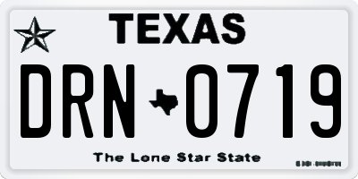 TX license plate DRN0719