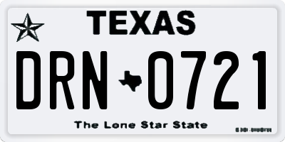 TX license plate DRN0721