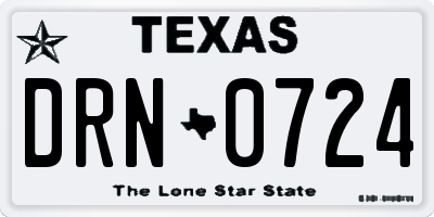 TX license plate DRN0724