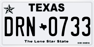 TX license plate DRN0733