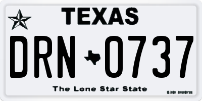 TX license plate DRN0737