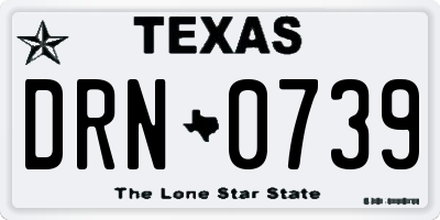 TX license plate DRN0739
