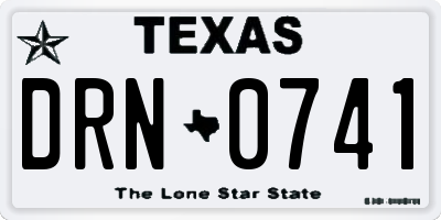 TX license plate DRN0741