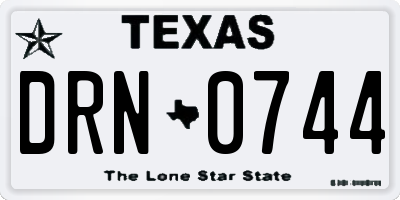 TX license plate DRN0744