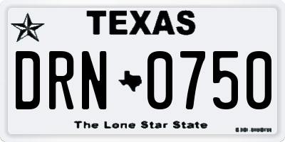 TX license plate DRN0750
