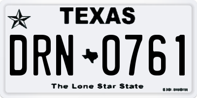 TX license plate DRN0761
