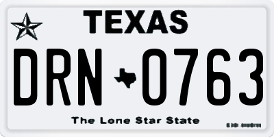 TX license plate DRN0763