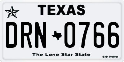 TX license plate DRN0766