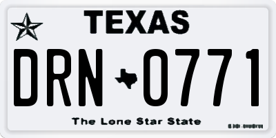 TX license plate DRN0771