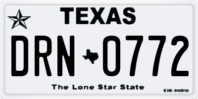 TX license plate DRN0772