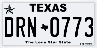 TX license plate DRN0773
