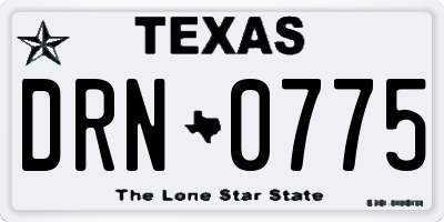 TX license plate DRN0775