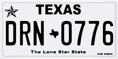 TX license plate DRN0776