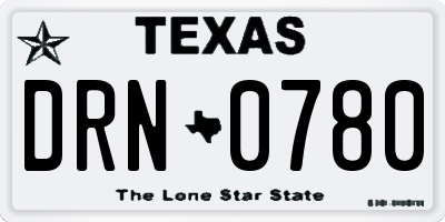 TX license plate DRN0780