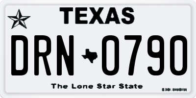 TX license plate DRN0790