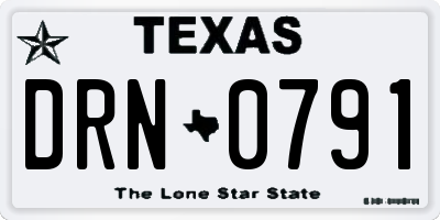 TX license plate DRN0791