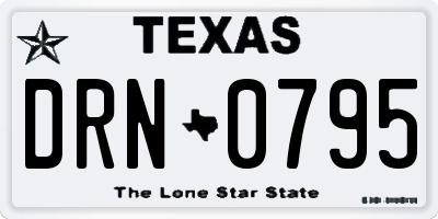 TX license plate DRN0795