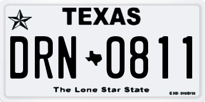 TX license plate DRN0811