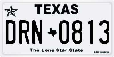 TX license plate DRN0813