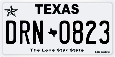 TX license plate DRN0823