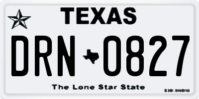 TX license plate DRN0827