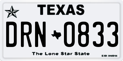 TX license plate DRN0833