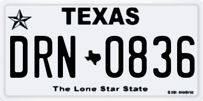 TX license plate DRN0836