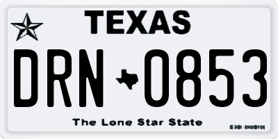 TX license plate DRN0853