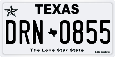 TX license plate DRN0855