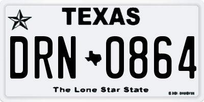 TX license plate DRN0864