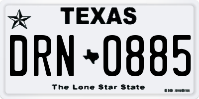 TX license plate DRN0885