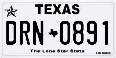 TX license plate DRN0891