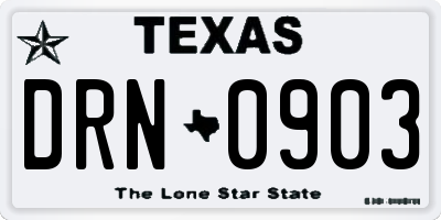 TX license plate DRN0903