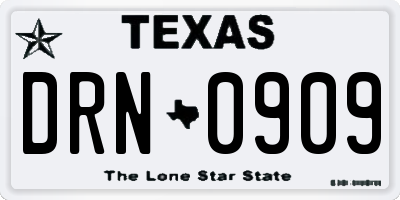 TX license plate DRN0909