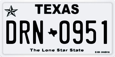 TX license plate DRN0951