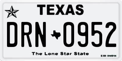 TX license plate DRN0952