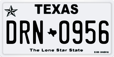 TX license plate DRN0956