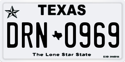 TX license plate DRN0969