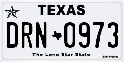 TX license plate DRN0973