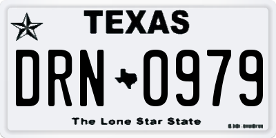 TX license plate DRN0979