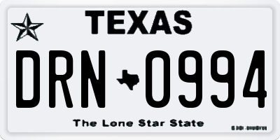 TX license plate DRN0994